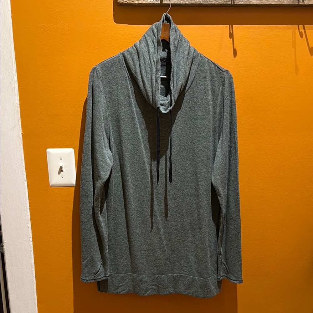 Gray Cowl Neck Long Sleeve Top